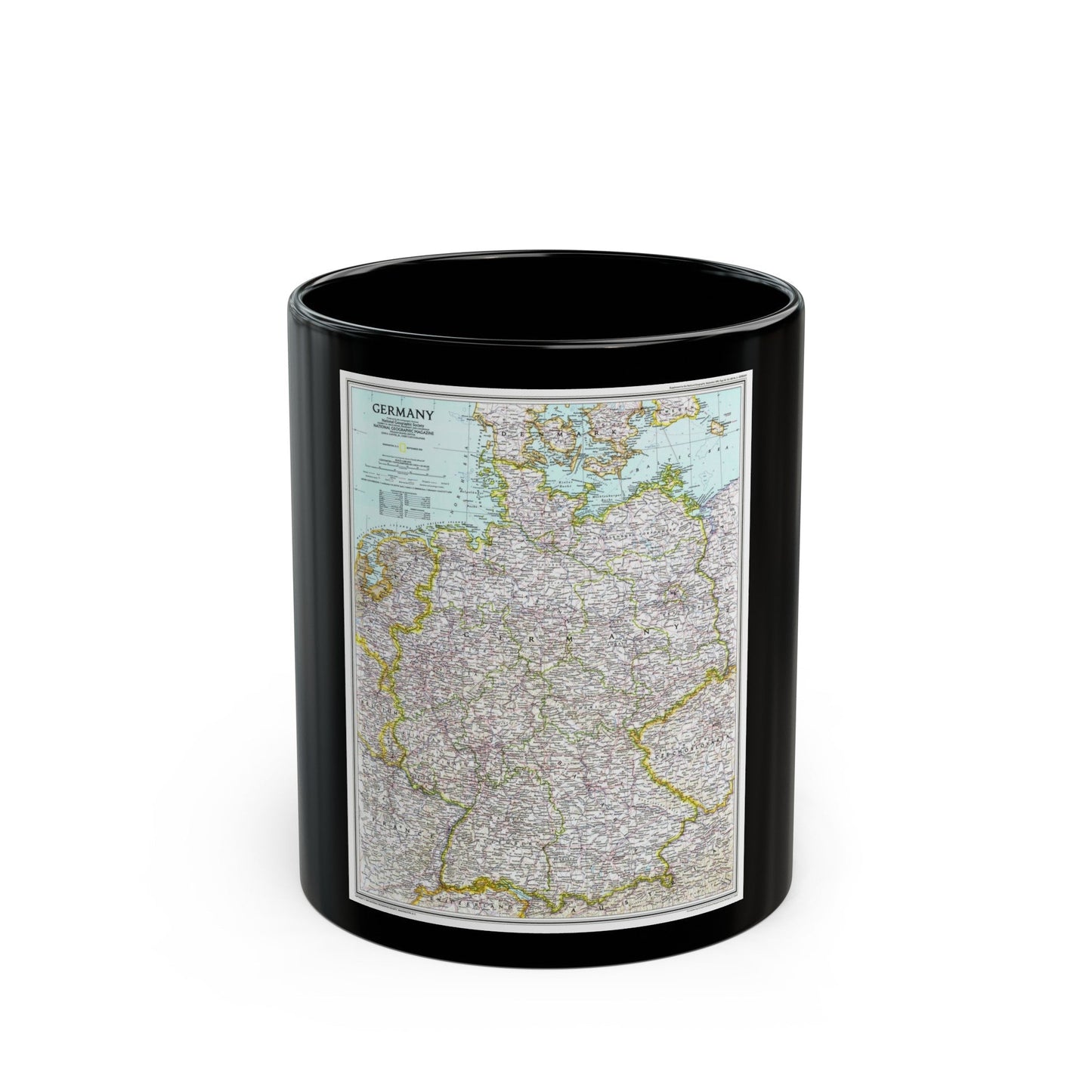 Germany (1991) (Map) Black Coffee Mug-11oz-The Sticker Space