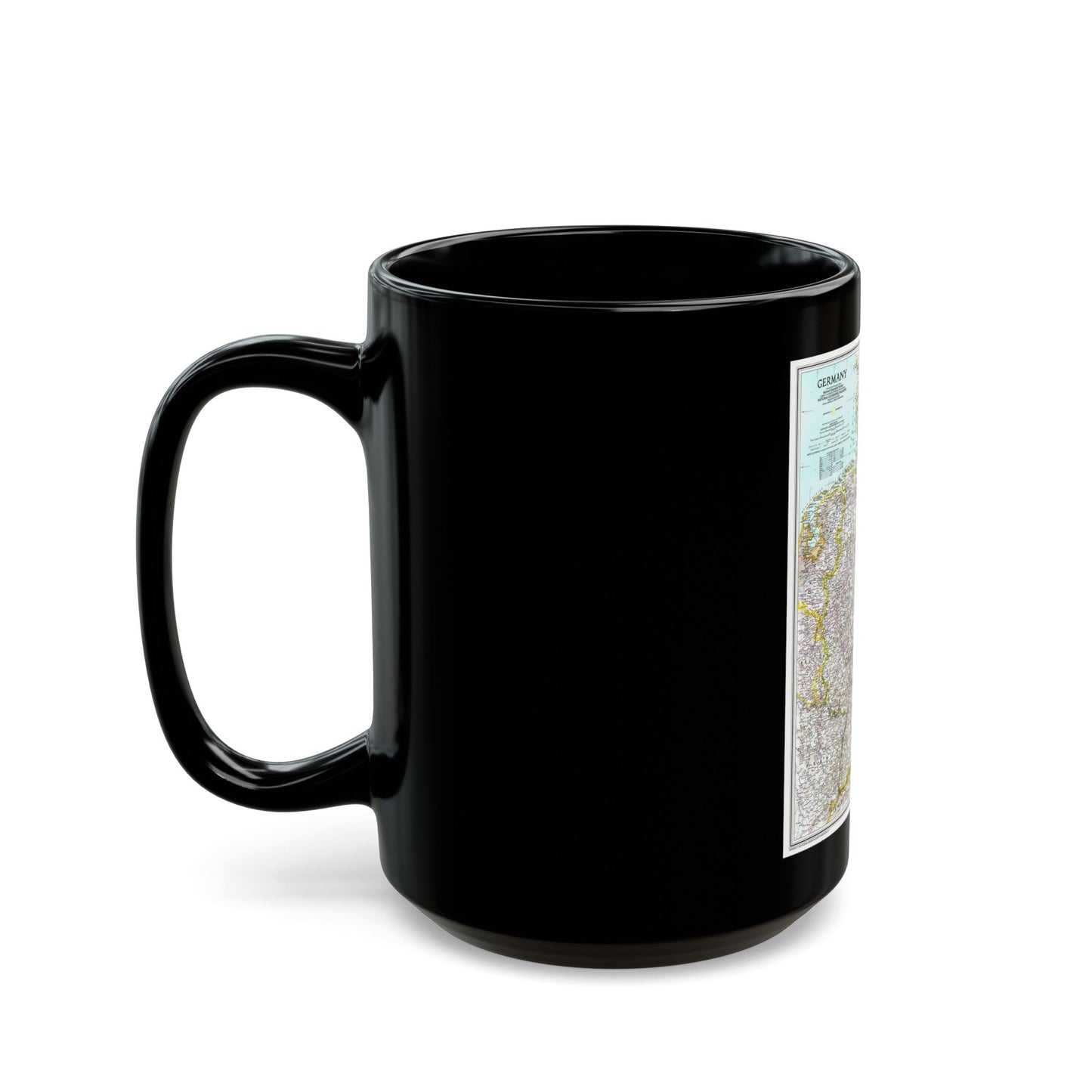 Germany (1991) (Map) Black Coffee Mug-The Sticker Space