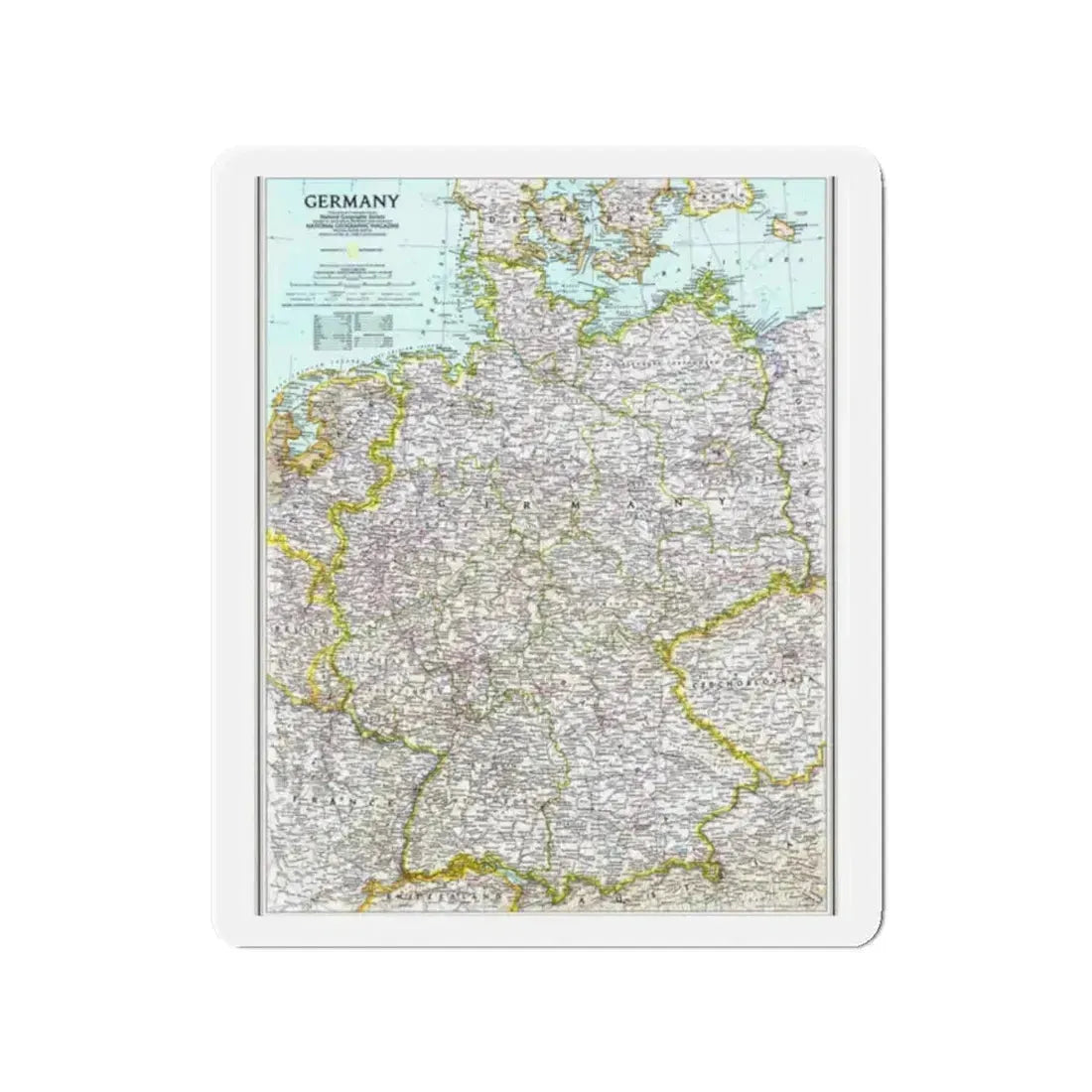 Germany (1991) (Map) Refrigerator Magnet 2 Inch - The Sticker Space