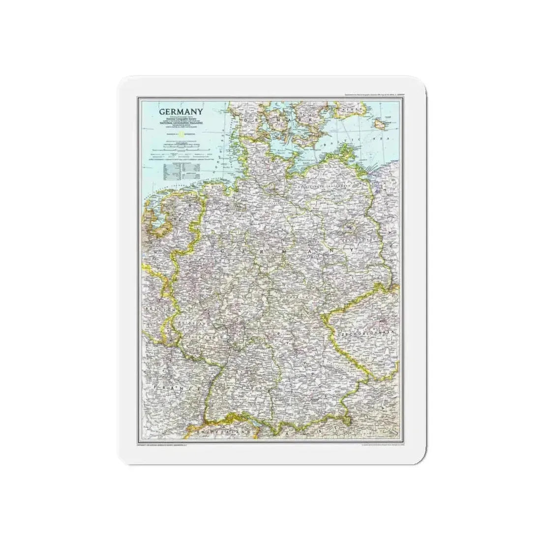 Germany (1991) (Map) Refrigerator Magnet 4 Inch - The Sticker Space