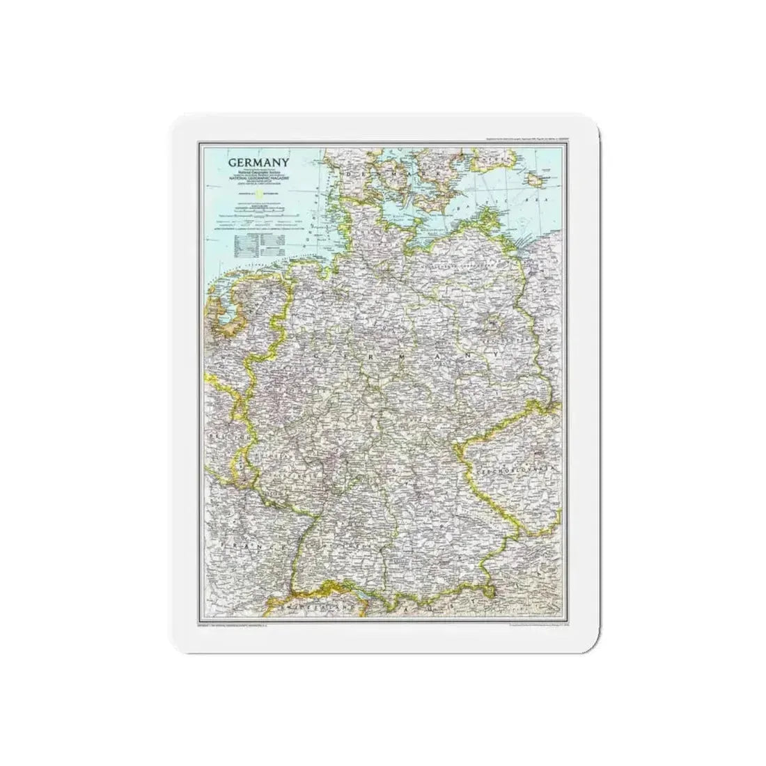 Germany (1991) (Map) Refrigerator Magnet - The Sticker Space