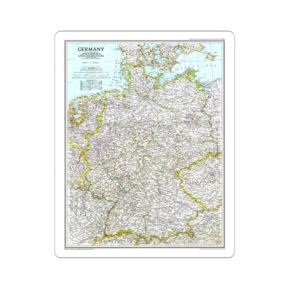 Germany (1991) (Map) STICKER Vinyl Kiss-Cut Decal 3 Inch White - The Sticker Space