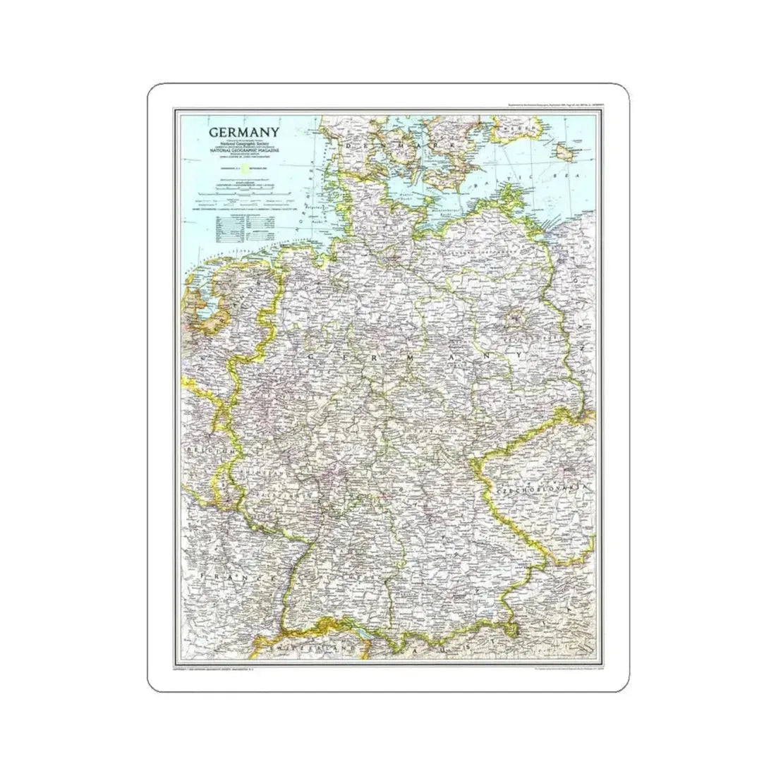 Germany (1991) (Map) STICKER Vinyl Kiss-Cut Decal 6 Inch White - The Sticker Space