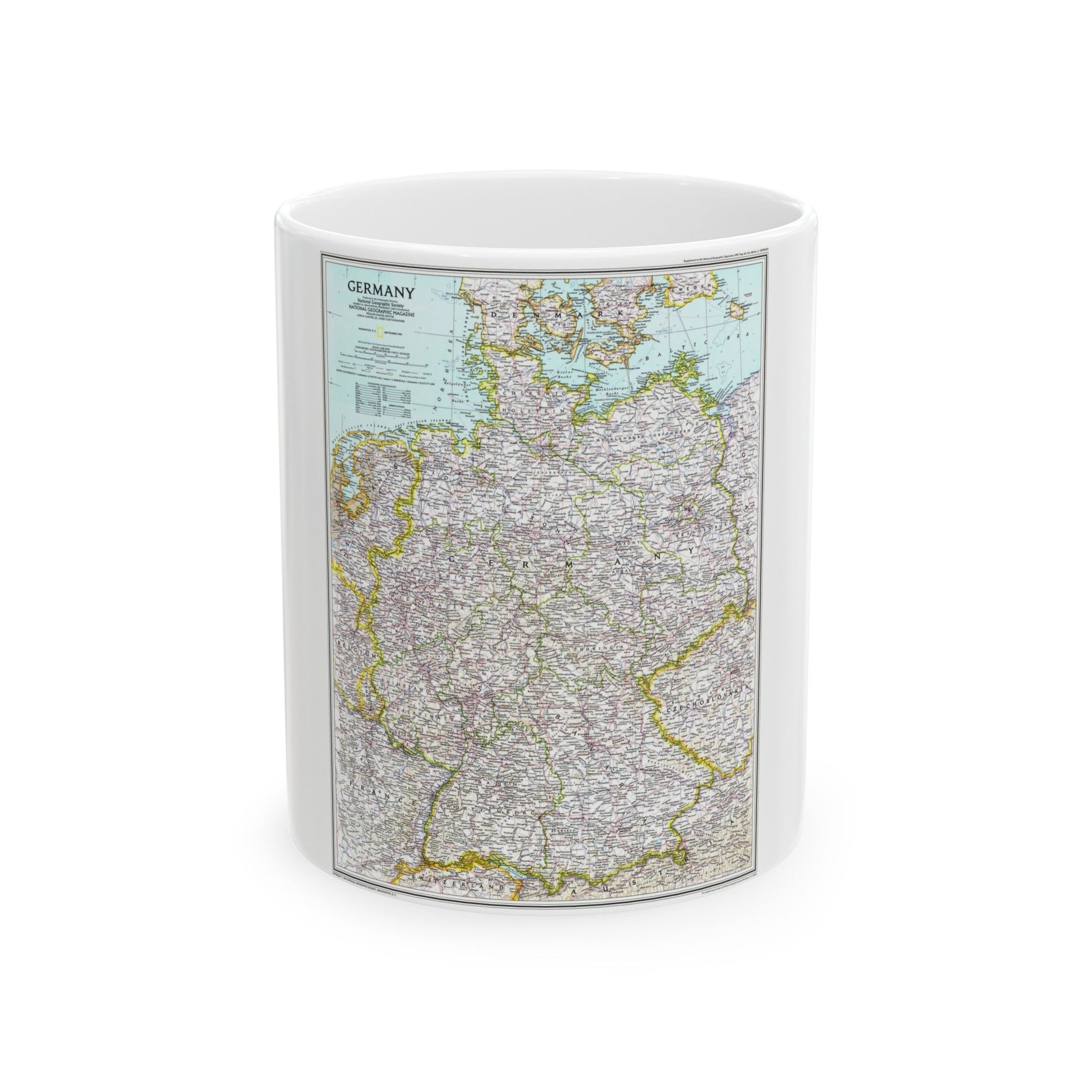 Germany (1991) (Map) White Coffee Mug-11oz-The Sticker Space