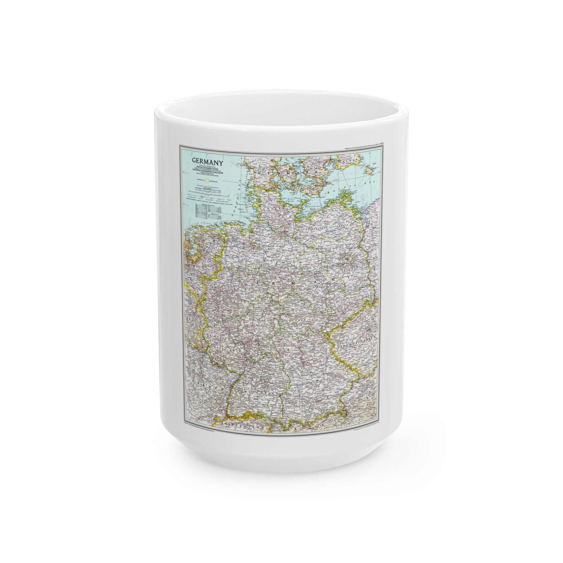 Germany (1991) (Map) White Coffee Mug-15oz-The Sticker Space