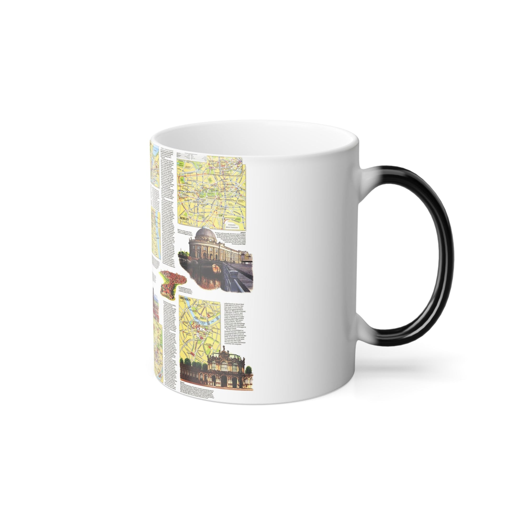 Germany - A Traveller's Map (1991) (Map) Color Changing Mug 11oz-11oz-The Sticker Space