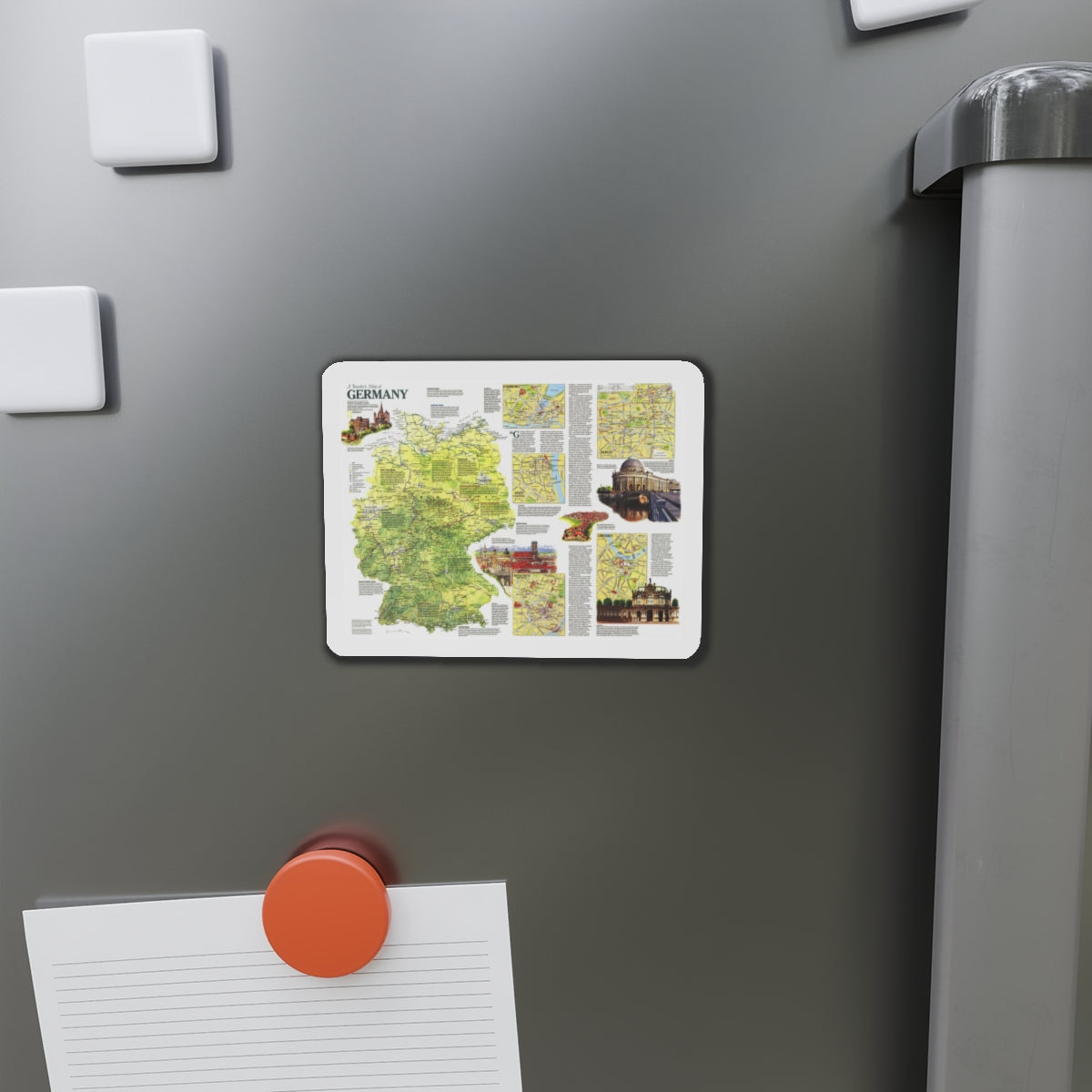 Germany - A Traveller's Map (1991) (Map) Refrigerator Magnet-The Sticker Space