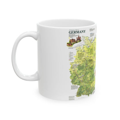 Germany - A Traveller's Map (1991) (Map) White Coffee Mug-The Sticker Space