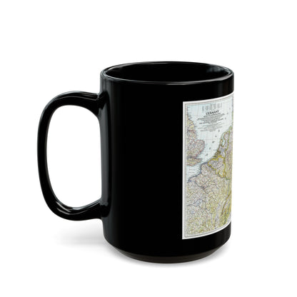 Germany and its Approaches (1944) (Map) Black Coffee Mug-The Sticker Space