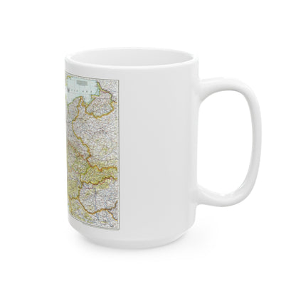 Germany and its Approaches (1944) (Map) White Coffee Mug-The Sticker Space