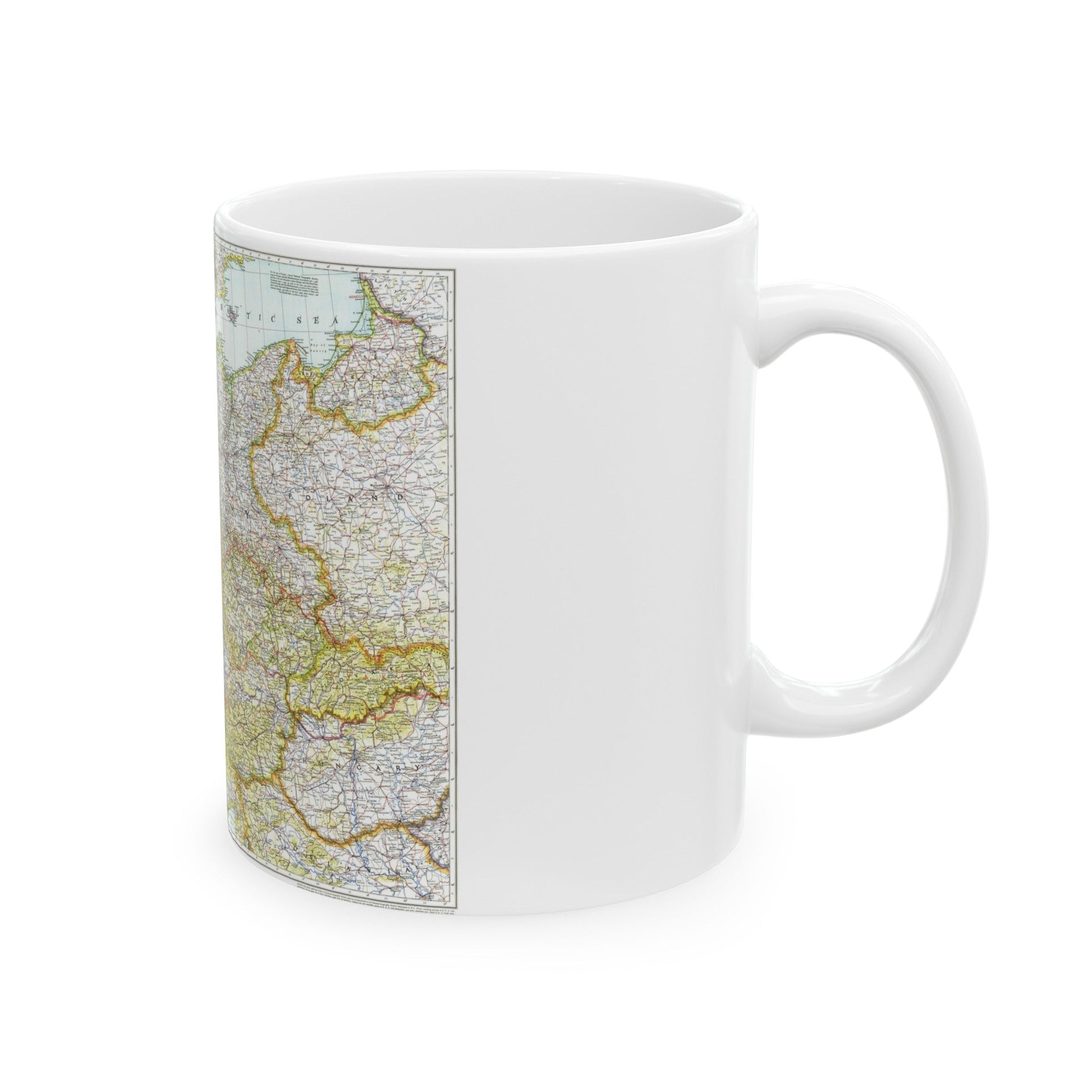 Germany and its Approaches (1944) (Map) White Coffee Mug-The Sticker Space