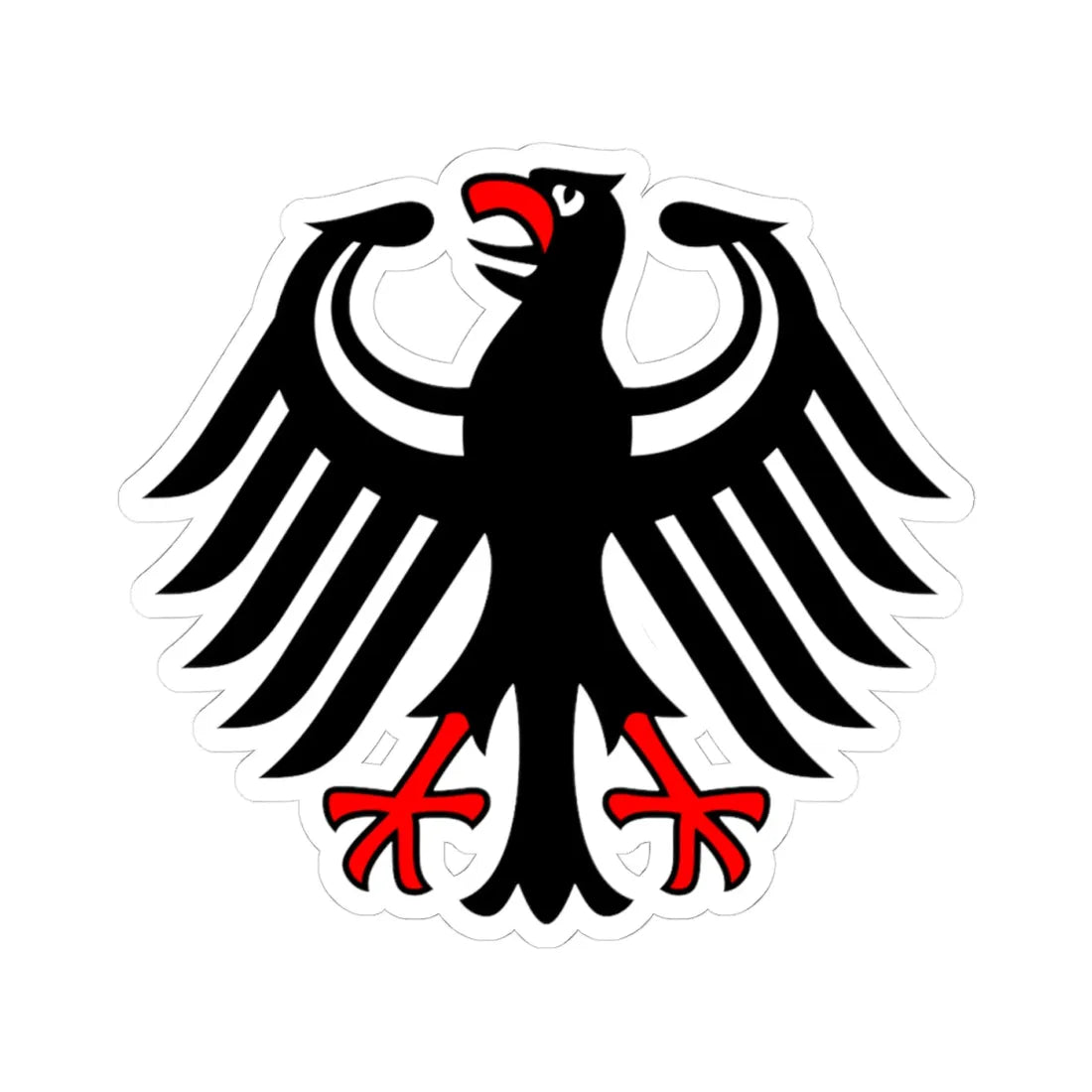 Germany coat arms red (Germany) (Coat of Arms) STICKER Vinyl Kiss-Cut Decal 4 Inch White - The Sticker Space