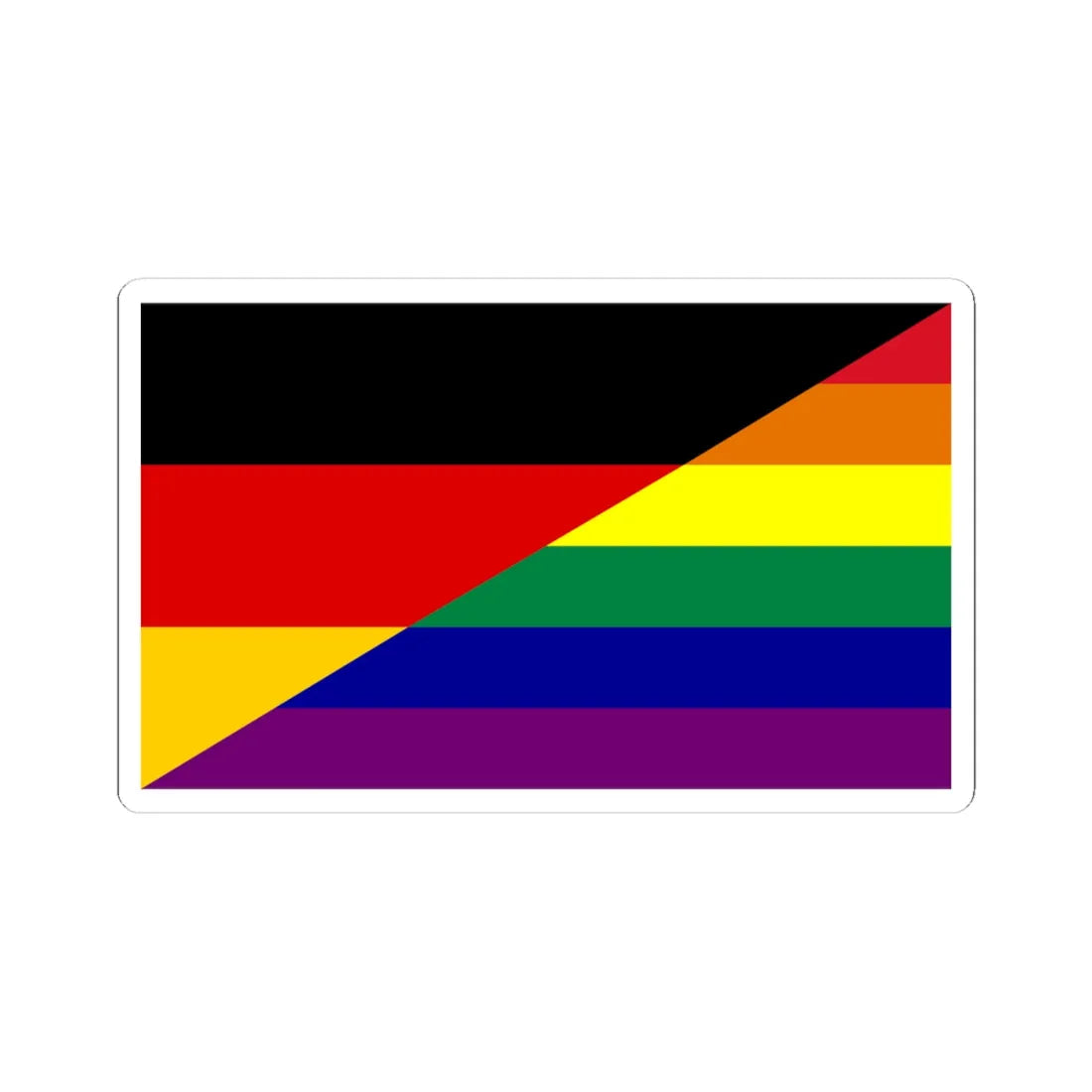 Germany Gay flag (Germany) STICKER Vinyl Kiss-Cut Decal 4 Inch White - The Sticker Space