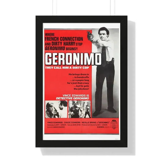 GERONIMO (THE MAD BOMBER) 1973 - Framed Movie Poster 16″ x 24″ Black - The Sticker Space