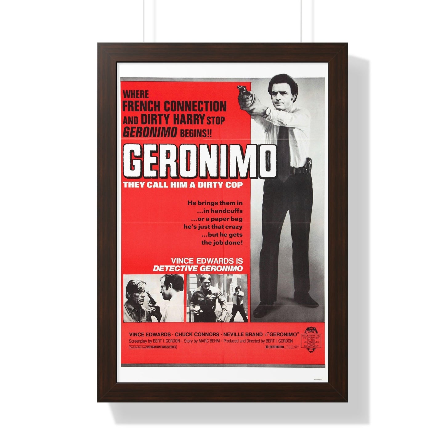 GERONIMO (THE MAD BOMBER) 1973 - Framed Movie Poster-16″ x 24″-The Sticker Space