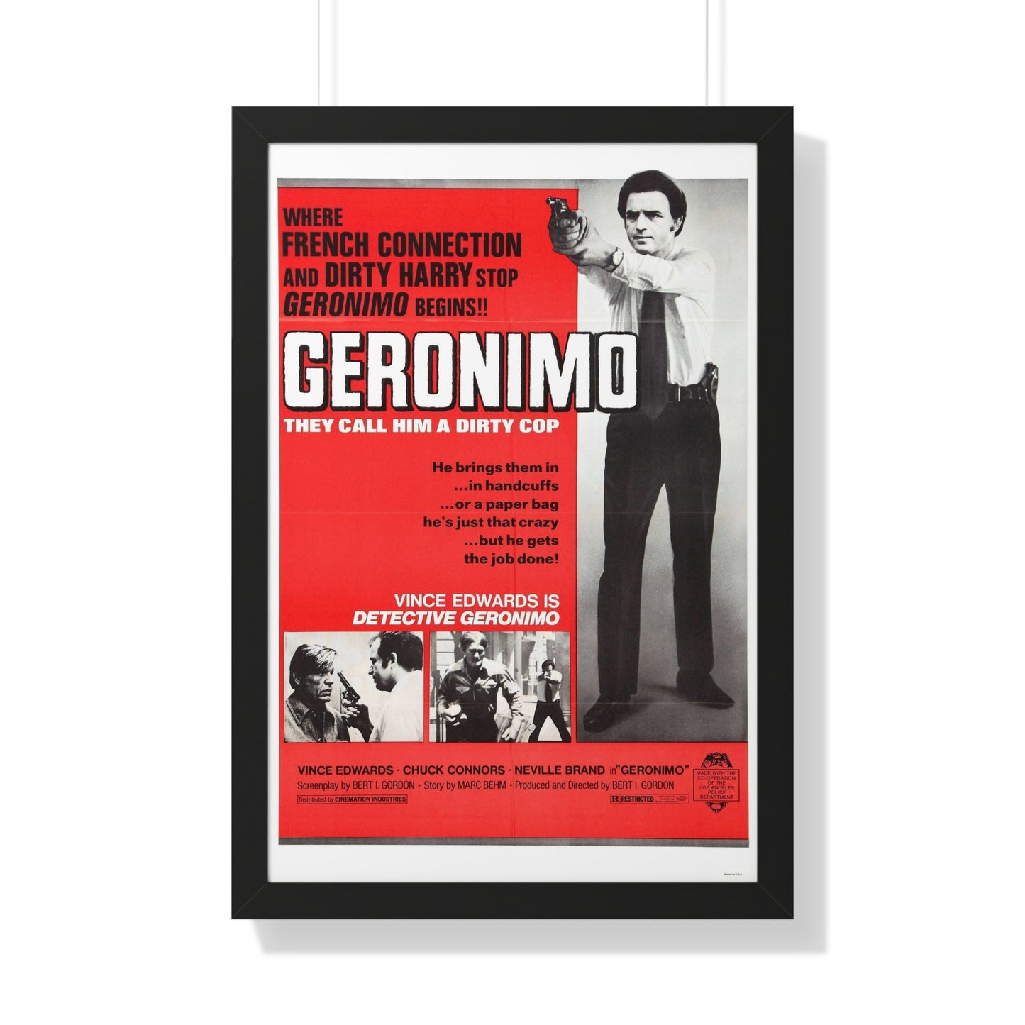 GERONIMO (THE MAD BOMBER) 1973 - Framed Movie Poster-20" x 30"-The Sticker Space