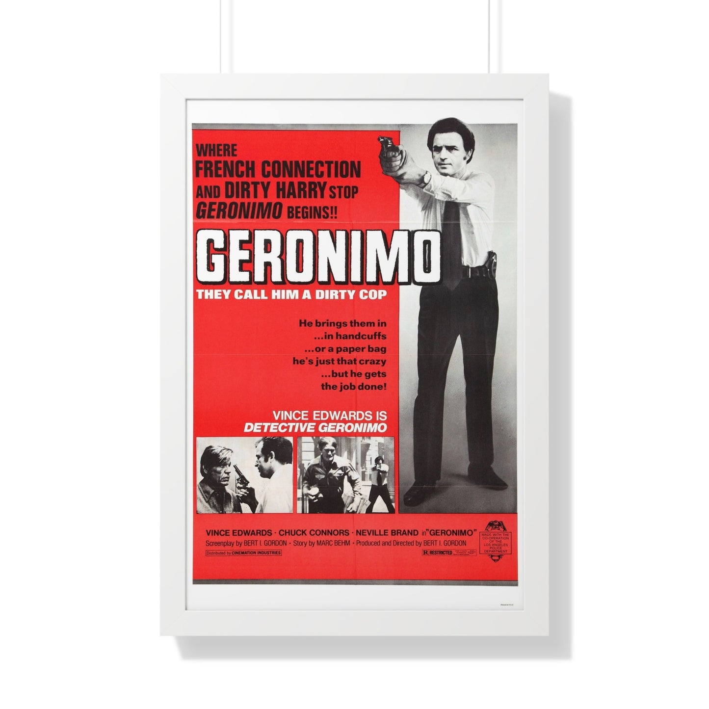 GERONIMO (THE MAD BOMBER) 1973 - Framed Movie Poster-20" x 30"-The Sticker Space