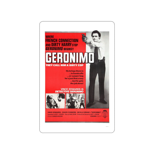 GERONIMO (THE MAD BOMBER) 1973 Movie Poster STICKER Vinyl Die-Cut Decal-2 Inch-The Sticker Space