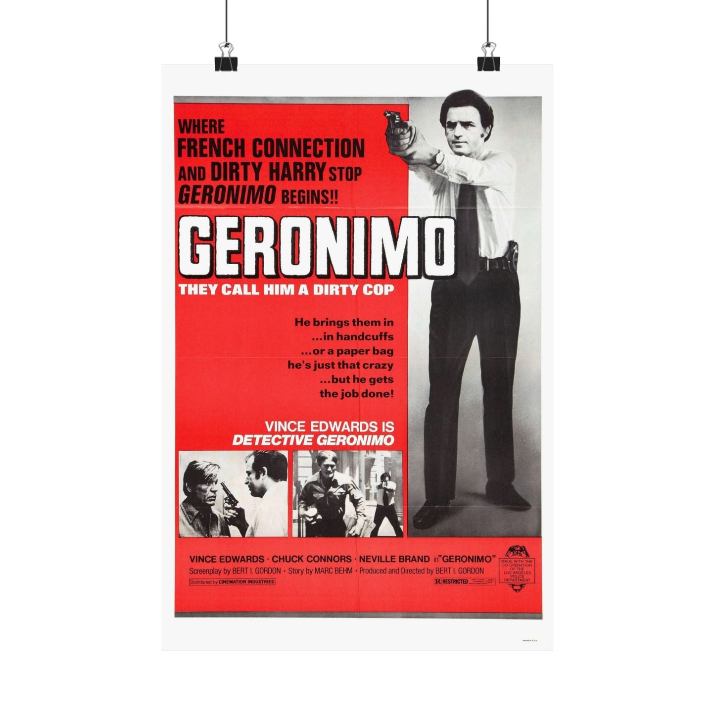 GERONIMO (THE MAD BOMBER) 1973 - Paper Movie Poster-12″ x 18″-The Sticker Space