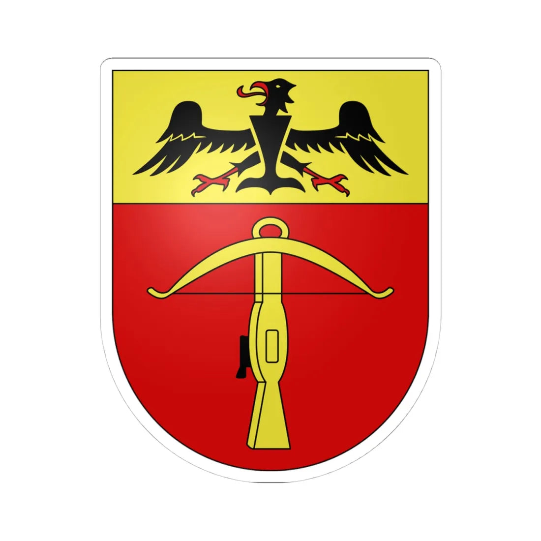 GerraGambarogno-coat of arms (Switzerland) (Coat of Arms) STICKER Vinyl Kiss-Cut Decal 4 Inch White - The Sticker Space