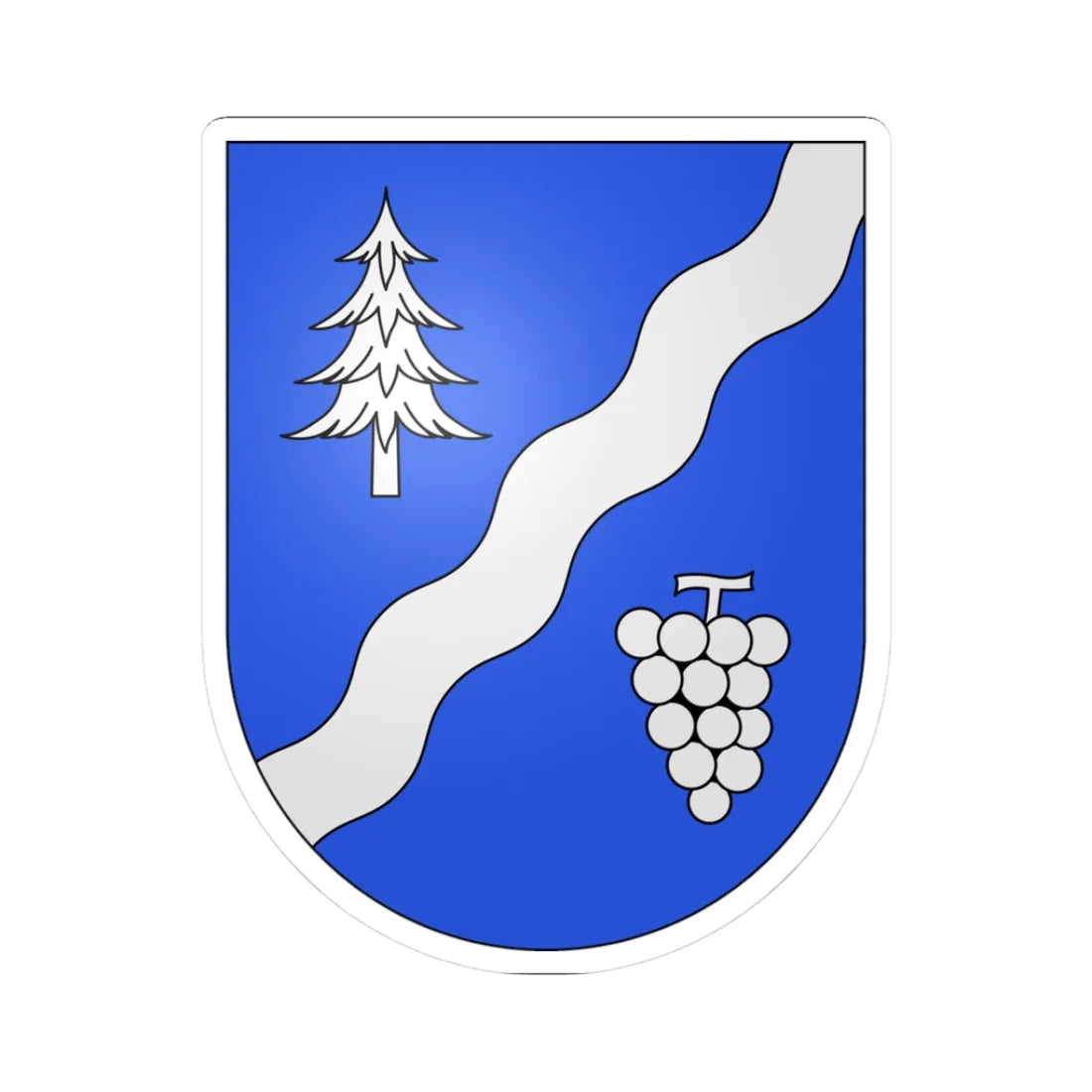 GerraVerzasca-coat of arms (Switzerland) (Coat of Arms) STICKER Vinyl Kiss-Cut Decal 3 Inch White - The Sticker Space