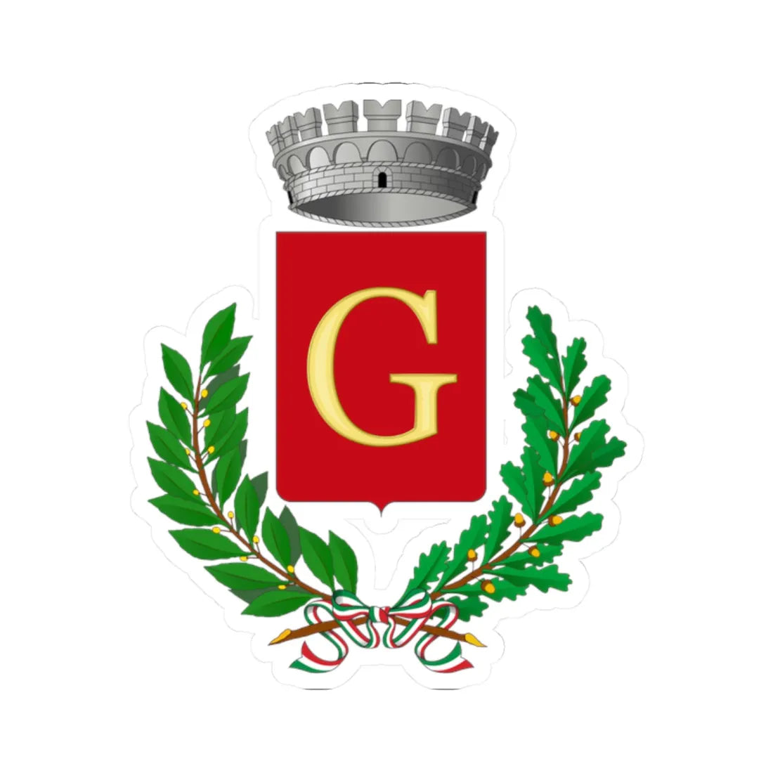 Gesualdo-Stemma (Italy) (Coat of Arms) STICKER Vinyl Kiss-Cut Decal 2 Inch White - The Sticker Space