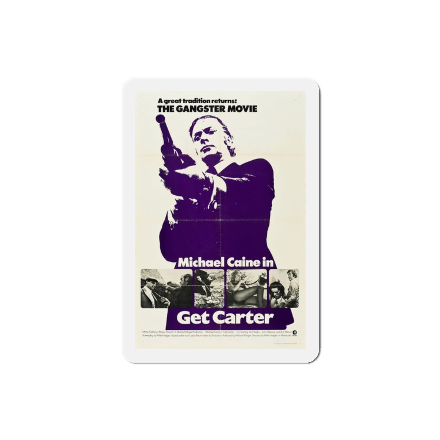 Get Carter 1971 Movie Poster Die-Cut Magnet-2 Inch-The Sticker Space