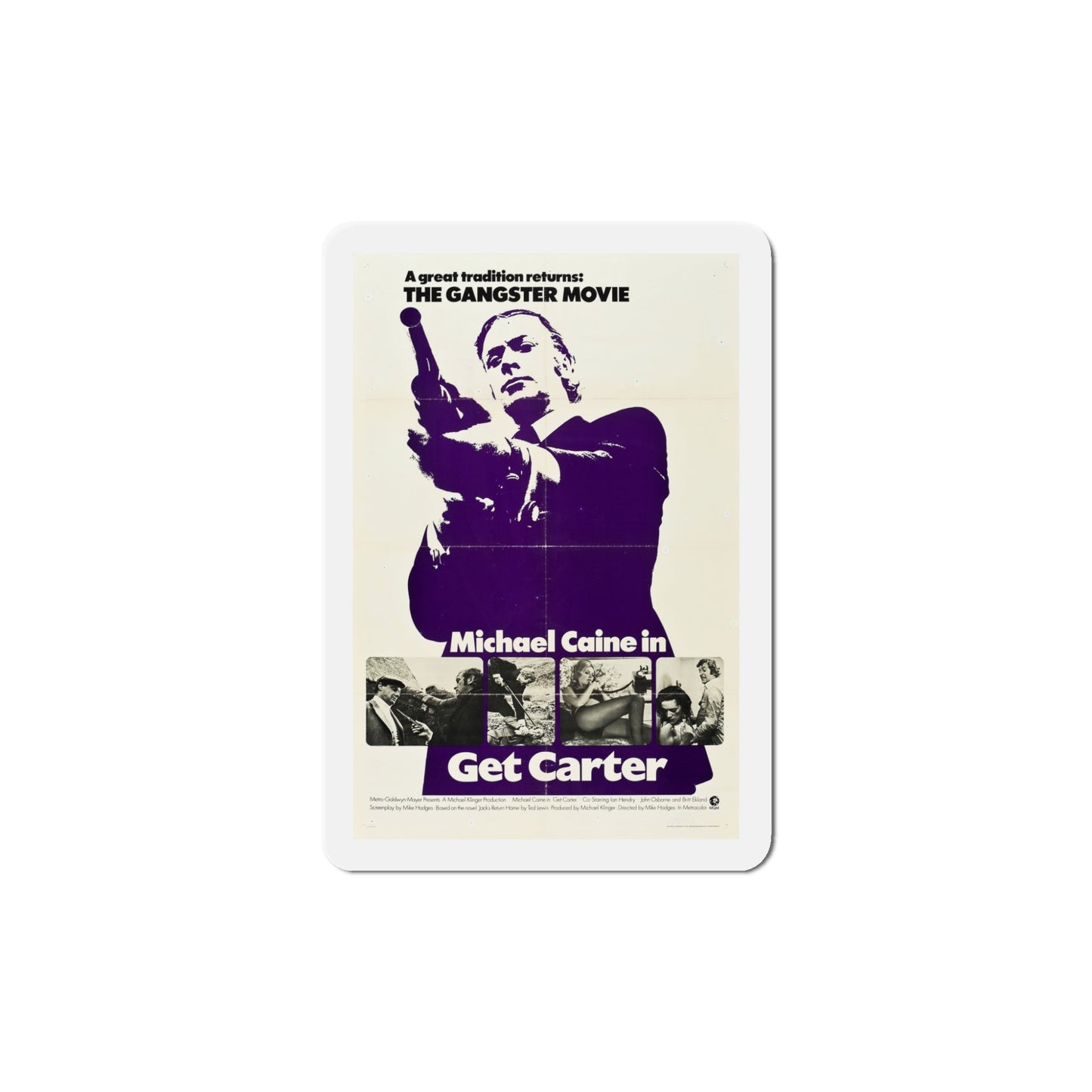 Get Carter 1971 Movie Poster Die-Cut Magnet-5 Inch-The Sticker Space