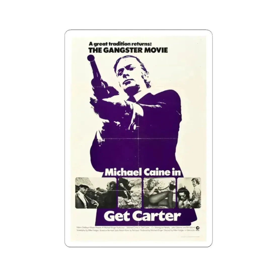 Get Carter 1971 Movie Poster - STICKER Vinyl Kiss-Cut Decal 2 Inch White - The Sticker Space