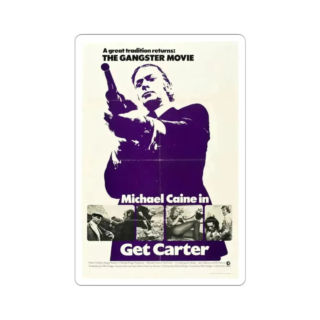 Get Carter 1971 Movie Poster - STICKER Vinyl Kiss-Cut Decal 6 Inch White - The Sticker Space