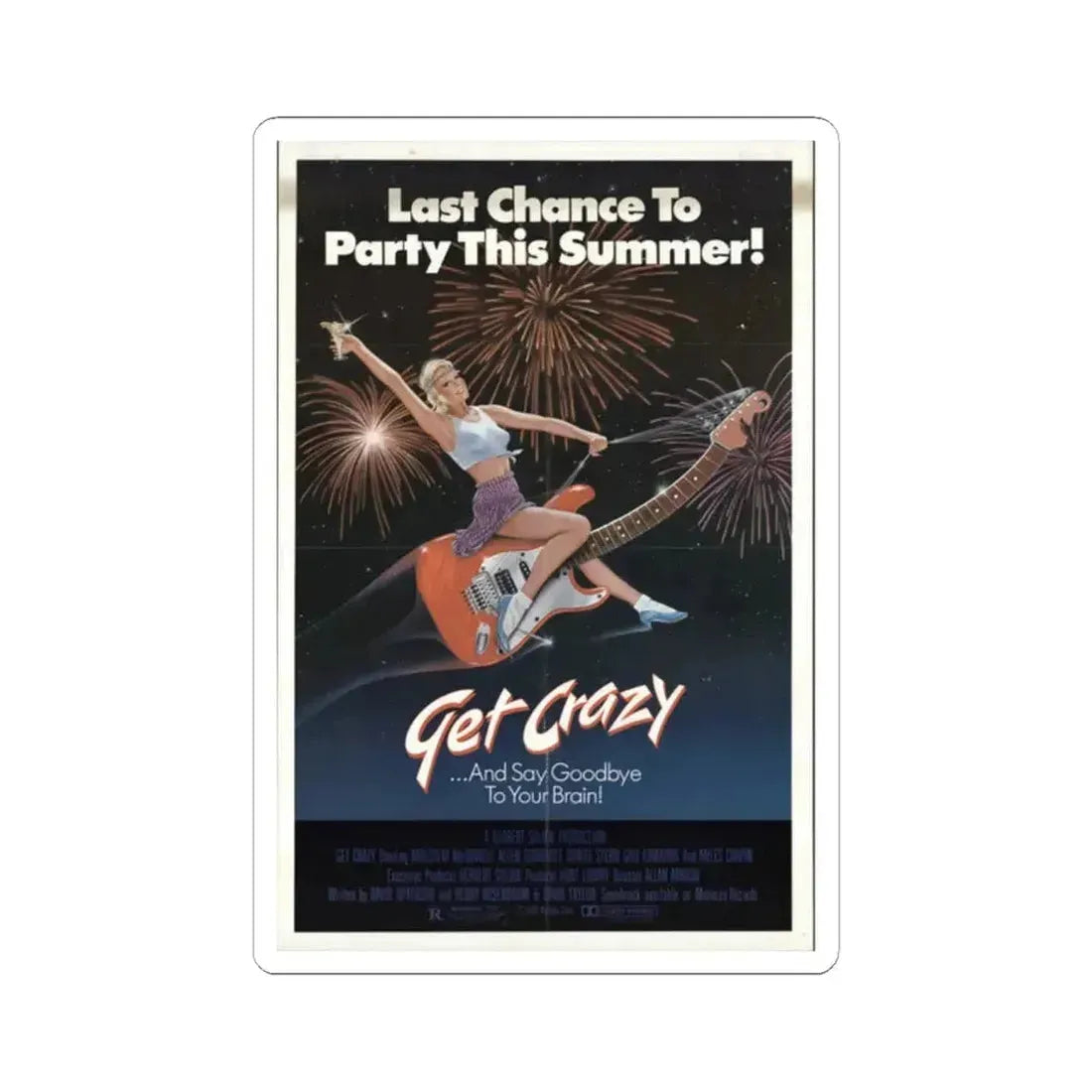 Get Crazy 1983 Movie Poster - STICKER Vinyl Kiss-Cut Decal 2 Inch White - The Sticker Space