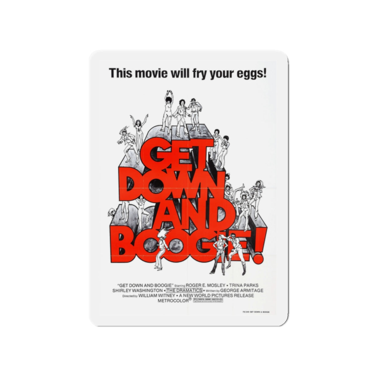 GET DOWN AND BOOGIE (DARKTOWN STRUTTERS) 1975 Movie Poster - Die-Cut Magnet-2" x 2"-The Sticker Space