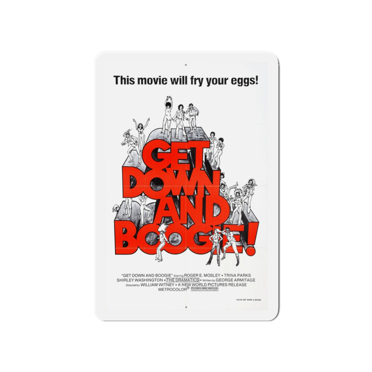 GET DOWN AND BOOGIE (DARKTOWN STRUTTERS) 1975 Movie Poster - Die-Cut Magnet-4" x 4"-The Sticker Space