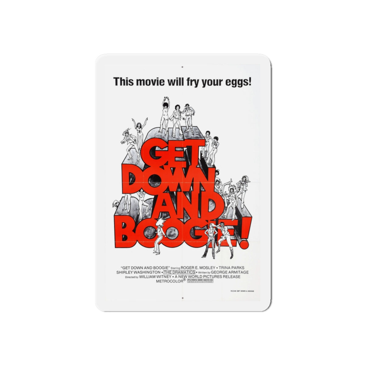 GET DOWN AND BOOGIE (DARKTOWN STRUTTERS) 1975 Movie Poster - Die-Cut Magnet-6 × 6"-The Sticker Space