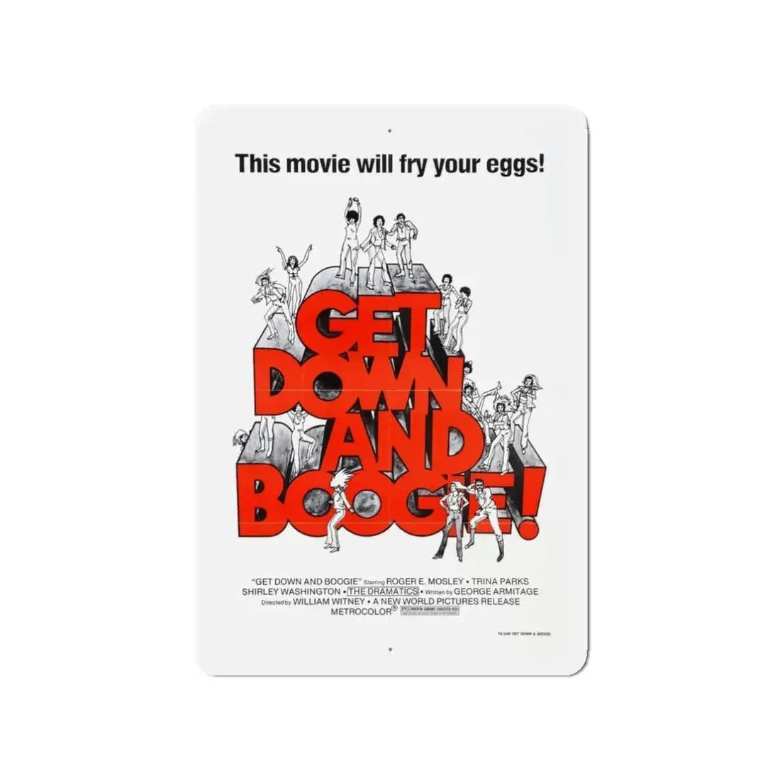 GET DOWN AND BOOGIE (DARKTOWN STRUTTERS) 1975 Movie Poster - Refrigerator Magnet - The Sticker Space