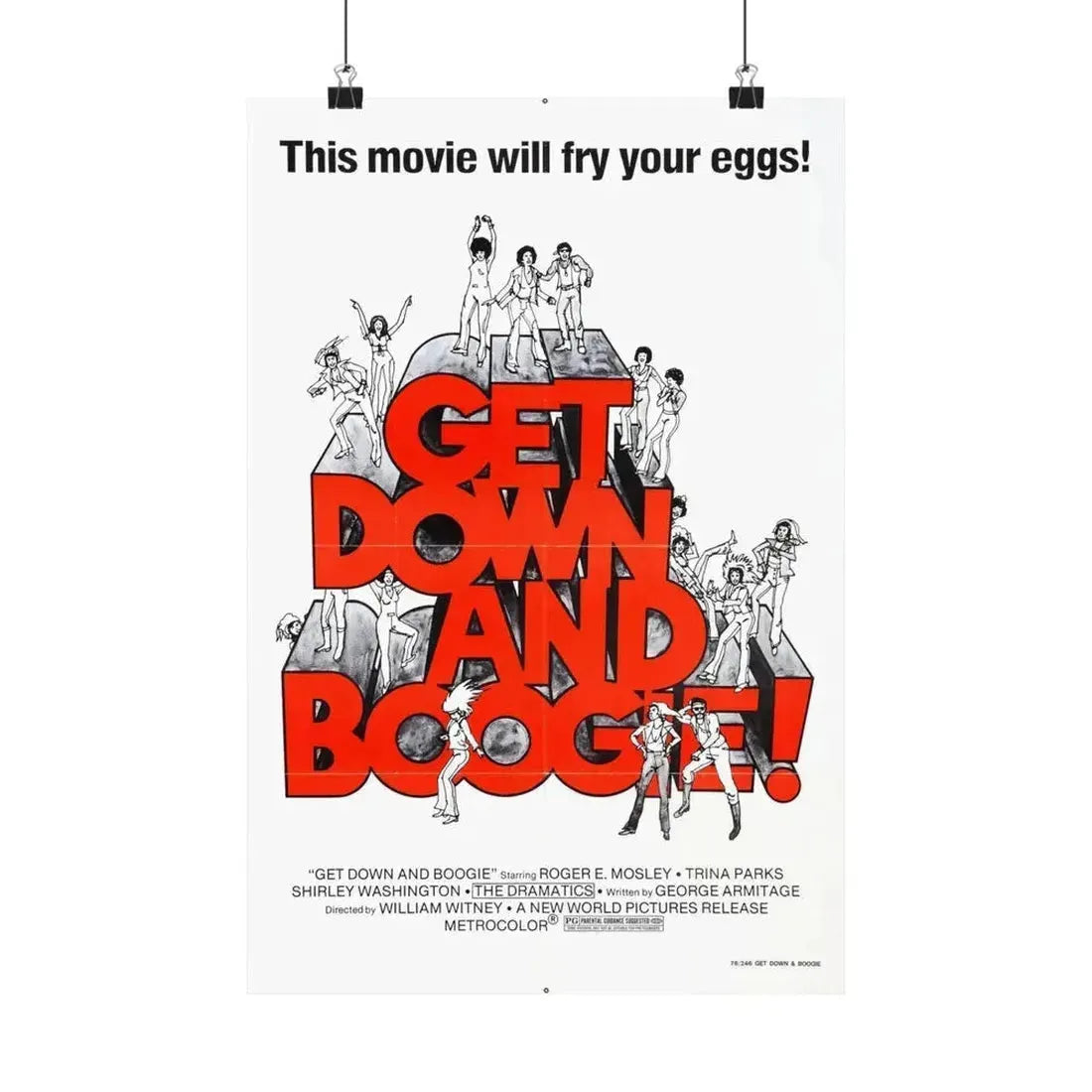 GET DOWN AND BOOGIE (DARKTOWN STRUTTERS) 1975 - Paper Movie Poster 12″ x 18″ Matte - The Sticker Space
