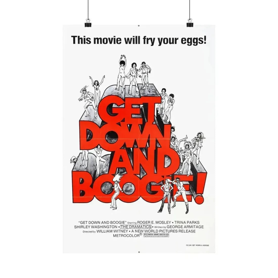 GET DOWN AND BOOGIE (DARKTOWN STRUTTERS) 1975 - Paper Movie Poster 16″ x 24″ Matte - The Sticker Space