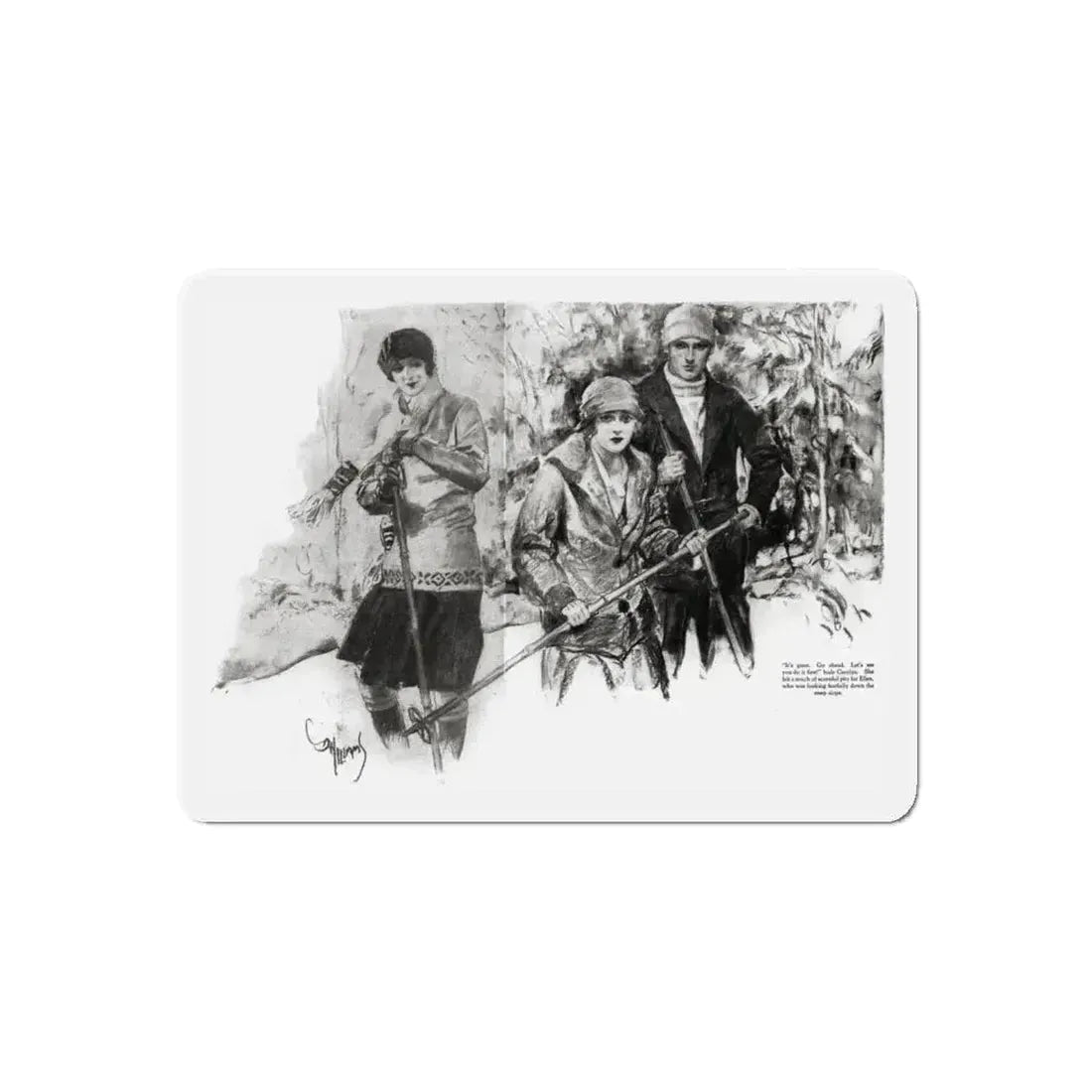 Getting Married (1), Redbook magazine, December 1926 (Magazine Illustration) Refrigerator Magnet 5 Inch Die-Cut - The Sticker Space