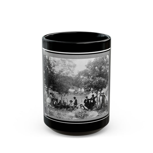 Gettysburg Camp Of Captain Huft (U.S. Civil War) Black Coffee Mug-15oz-The Sticker Space