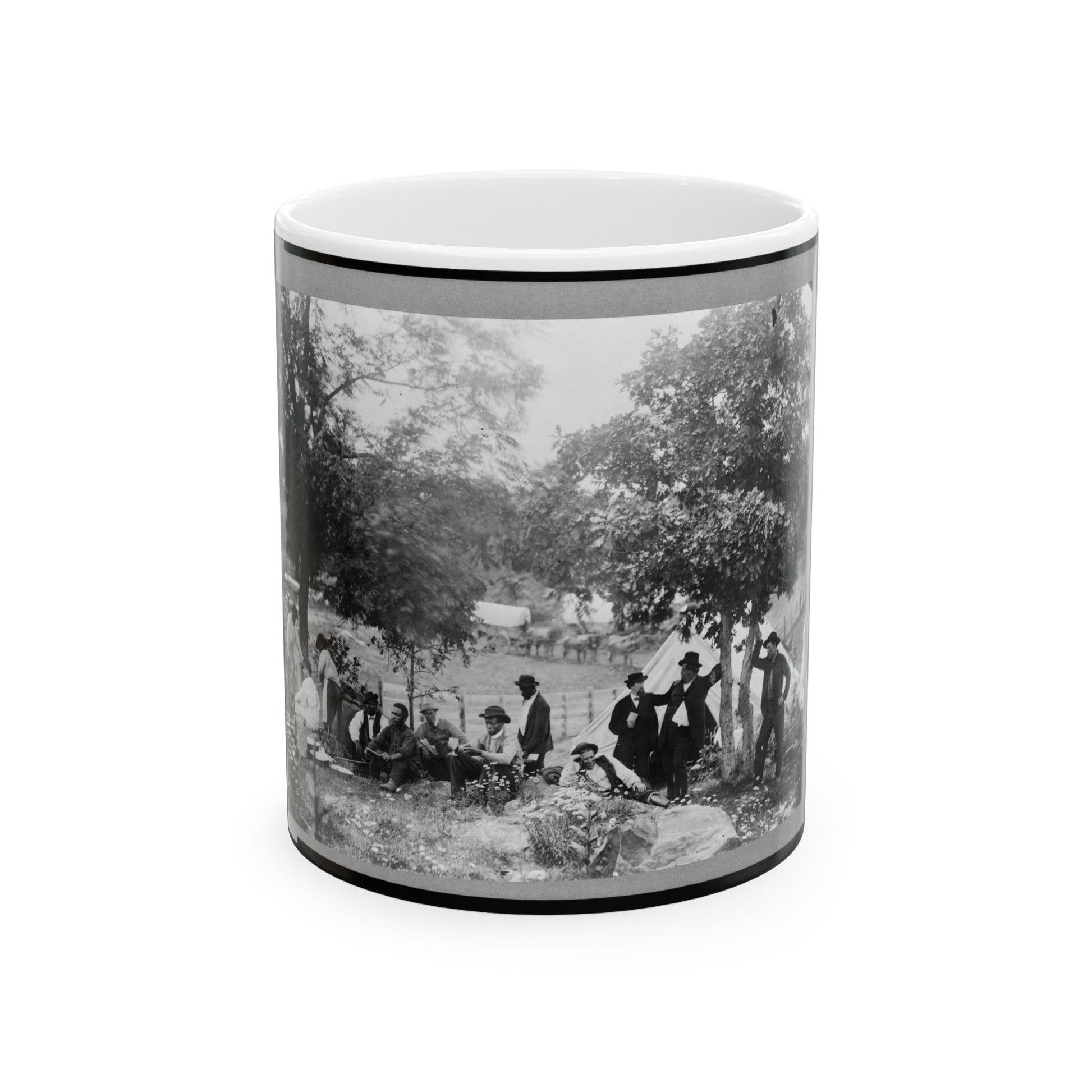 Gettysburg Camp Of Captain Huft (U.S. Civil War) White Coffee Mug-11oz-The Sticker Space