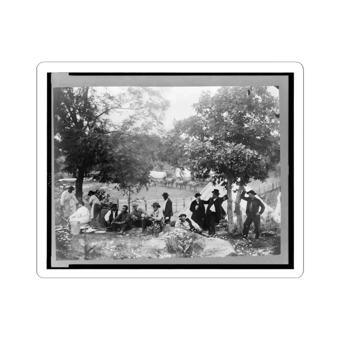 Gettysburg Camp of Captain Huft (U.S. Civil War) STICKER Vinyl Kiss-Cut Decal 4 Inch White - The Sticker Space