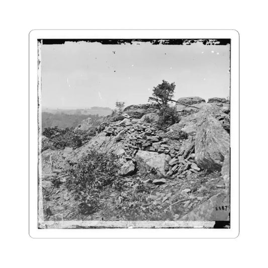 Gettysburg, Pa. Breastworks on Left Wing of the Federal Line (U.S. Civil War) STICKER Vinyl Kiss-Cut Decal 2 Inch White - The Sticker Space