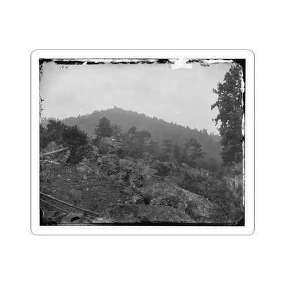 Gettysburg, Pa. Breastworks on Little Round Top; Round Top in Distance (U.S. Civil War) STICKER Vinyl Kiss-Cut Decal 3 Inch White - The Sticker Space