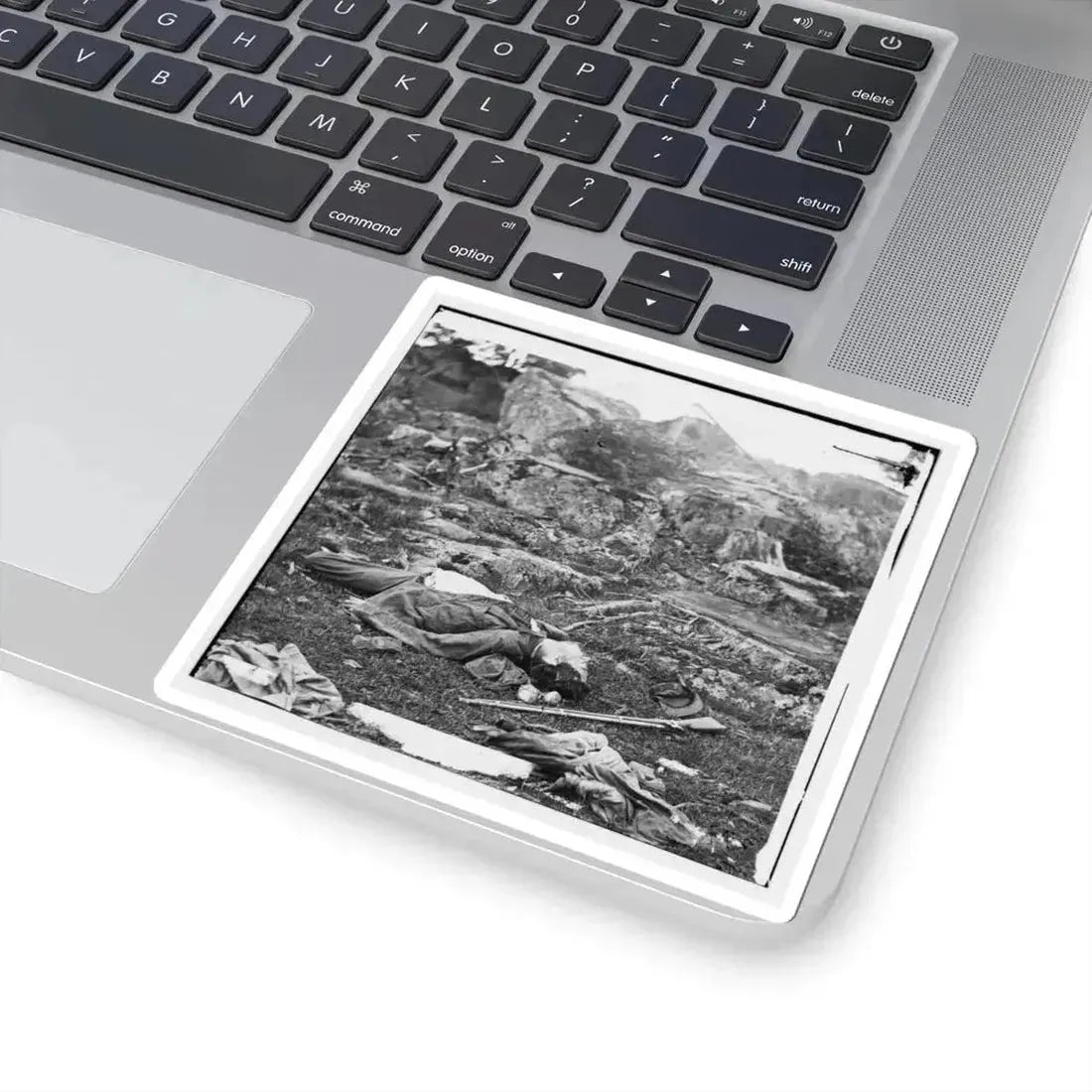 Gettysburg, Pa. Dead Confederate Soldiers in  the Devil's Den (U.S. Civil War) STICKER Vinyl Kiss-Cut Decal - The Sticker Space