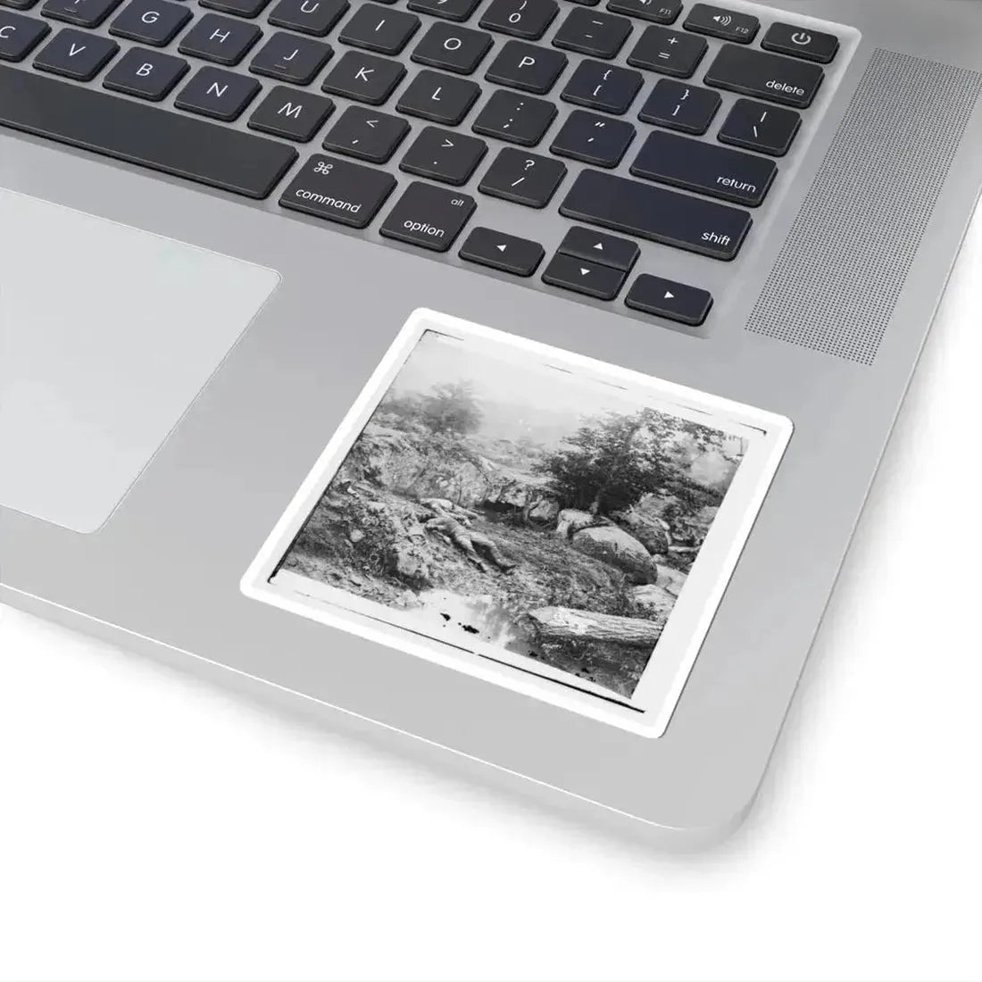 Gettysburg, Pa. Dead Confederate Soldiers in the  Slaughter Pen  at the Foot of Little Round Top (U.S. Civil War) STICKER Vinyl Kiss-Cut Decal - The Sticker Space