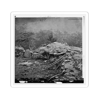 Gettysburg, Pa. Interior View of Breastworks on Extreme Left of the Federal Line (U.S. Civil War) STICKER Vinyl Kiss-Cut Decal 2 Inch White - The Sticker Space