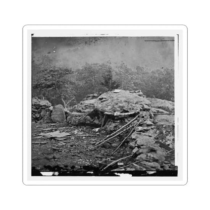 Gettysburg, Pa. Interior View of Breastworks on Extreme Left of the Federal Line (U.S. Civil War) STICKER Vinyl Kiss-Cut Decal 3 Inch White - The Sticker Space