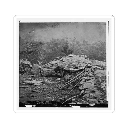 Gettysburg, Pa. Interior View of Breastworks on Extreme Left of the Federal Line (U.S. Civil War) STICKER Vinyl Kiss-Cut Decal 6 Inch White - The Sticker Space