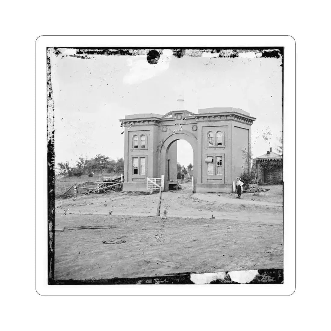Gettysburg, Pa. The Cemetery Gatehouse (U.S. Civil War) STICKER Vinyl Kiss-Cut Decal 6 Inch White - The Sticker Space
