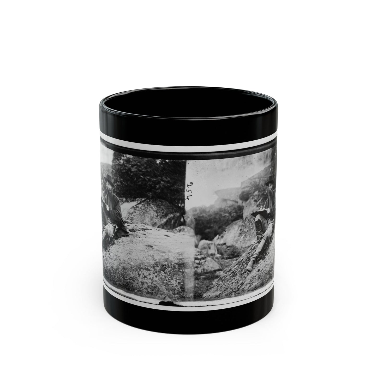 Gettysburg, Pa. Alfred R. Waud, Artist Of Harper's Weekly, Sketching On Battlefield (U.S. Civil War) Black Coffee Mug-11oz-The Sticker Space